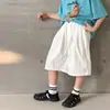 Liquidação de Verão Shorts Casuais Duráveis e Largos Estilo Coreano para Meninos, Feitos de Algodão Lavado com Toque Fresco, Comprimento até o Joelho