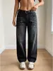 Comercio exterior Ropa de mujer Otoño Primavera Wish Holgada Retro Casual Pantalones Bloques de Color Moda Individual Tendencia Jeans con Perforaciones Calientes Tendencia
