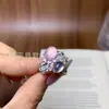 Anillo de Lujo para Mujer de Calcedonia Verde Huevo de Paloma Tipo Hielo al por Mayor Comparable al Anillo de Ágata Blanca Tipo Hielo de Color Jade