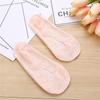 Meias de renda de penas de pavão, meias finas de verão femininas, respiráveis, invisíveis, de silicone, antiderrapantes, meias de cano baixo para mulheres