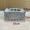 Mesa de chá pequena estilo Zen base de castiçal de pedra incensário frente de túmulo ao ar livre para queimar incenso Mármore Branco Pedra Verde Ornamento Retangular