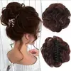 Peluca Europea y Americana Transfronteriza con Pinza de Capullo de Flor Moño Desordenado de Cabello Rizo Rizado Esponjoso Peluca de Fibra Química Paquete de Cabello Anillo para el Cabello