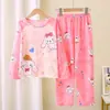 Amazon 2025 Novos Pijamas para Meninas Primavera e Outono Manga Longa Crianças Meninas Meninos Crianças Médias e Grandes Outono Roupas para Casa