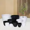 Vasos de Flor de Melamina Brancos de Plástico Comercial Anti-Queda Imitação de Porcelana Vasos para Plantas Verdes Superfície Brilhante Redonda Vasos de Flor Wei Xuan