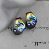 Perlas Sintéticas Estilo Barroco con Incrustaciones de Diamantes, Cuentas Sueltas con Agujero Pasante Galvanizado para Accesorios de Pulseras DIY