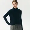 Kang Sai Ni 100% Caxemira Novo Estilo Gola Polo com Fenda Suéter de Tricô para o Trabalho Feminino Slim Fit Camada Base de Tricô