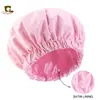 Nova Touca de Banho Impermeável com Forro de Cetim Cor Pura da Amazon, Chapéu para Cuidados com os Cabelos da Beleza Jdy-453R