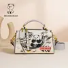Fábrica de Origem Beibao 2025 Nova Bolsa Original Transversal de Ombro Bordada com Panda Bolsa Boston Casual Almofada