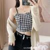 Camisola retro de moda para chica hot estilo Chanel adelgazante para exterior top pata de gallo top tubo interior ropa interior de mujer