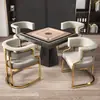 Silla de Comedor de Lujo, Silla de Té para Reuniones y Recepciones de Gama Alta, Silla para Salón de Manicura y Belleza de Hotel, Sillón para Oficina de Ventas de Mahjong