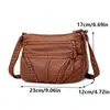 Bolso de Hombro de Color Sólido Vintage Bolso Cruzado Retro Bolso de Mano para Mujer Bolso de Cuero Suave