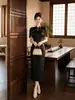 [En Stock] Moda Nueva de Verano 2026 para Mujer Nuevo Estilo Chino Qipao Mejorado Ajuste Delgado Vestido Elegante