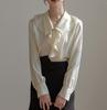 Camisa con volantes, elegante y única, hermosa blusa francesa dulce para mujer, estilo coreano de primavera y otoño, camisa profesional
