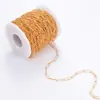Corrente de elos cruzados oval em relevo de 5 mm, corrente de flor de aço inoxidável para atacado, corrente retangular gypsophila, corrente de clavícula feita à mão DIY