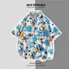 Camisas de Praia, Roupas Masculinas e Femininas para o Verão da Ilha de Hainan, Camisas de Marca da Moda, Camisas Florais Retrô de Manga Curta Estilo Hong Kong, Vintage Havaiano