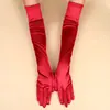 Luvas de Cetim Transfronteiriças 55cm Noiva Cetim Proteção Solar Banquete de Casamento Luvas de Vestido de Noiva Halloween Sexy