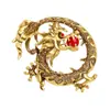Nuevo broche de dragón retro de alta gama regalo broche de dragón de suelo para hombres y mujeres broche de solapa para chaqueta de traje todo a juego pin de solapa