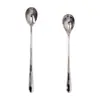 Acero Inoxidable 304 Cuchara Coreana para Hielo Multifuncional Cuchara Mezcladora para Bebidas Frías Té con Leche Cuchara de Postre con Mango Largo Cuchara de Bartending Cuchara Extra Larga para Hielo