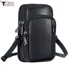 Tiding bolso cruzado japonés de cuero genuino pequeño bandolera casual para teléfono móvil resistente al desgaste piel de vaca de capa superior bolso de mensajero de un solo hombro para hombres y mujeres