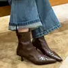 Botines Puntiagudos Botines Cortos Mujer 2026 Nuevos Botines para Mujer Otoño Invierno Tacón Fino Europeo Americano Botas Adelgazantes Tacones Altos Botines de Tubo Corto Mujer