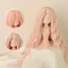 Pelucas para Muñecas BJD, Disponibles en Escala 1/3, 1/4, 1/6, Múltiples Colores a Elegir, Rizos de Lana con Raya en Medio, Pelucas con Estilo Hechas a Mano, Piezas de Cabello Lisas