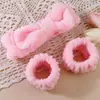 Diadema de terciopelo de coral con lazo transfronterizo Diadema para mujer Diadema ancha para lavarse la cara Diadema de felpa de color puro Accesorios simples para el cabello