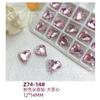 Arte de Uñas Diamantes de Cristal Irregulares Rosa de Fondo Puntiagudo, Diamantes de Corazón Inclinados, Decoraciones para Uñas de Gota de Agua con Forma de Hacha, Aurora