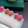 Pendientes de plata 925 con ópalo rosa natural incrustado, pendientes de jade de moda elegantes para mujer, suministro en vivo