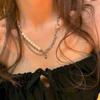 Costura de amor Pearl japonês e coreano colar design de alta qualidade leve de luxo nicho clavícula cadeia 2024 novo colar feminino