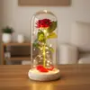 Ramo de Flores Eternas de Rosa Transfronterizo en Cúpula de Cristal, Caja de Regalo para el Día de San Valentín, Producto Terminado, Regalo de Navidad para el Día de la Madre