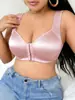 Sujetador push-up de tela brillante transfronterizo de cierre frontal para mujer, talla grande, sin varillas, soporte lateral, anti-flacidez, elevador, estilo europeo y americano