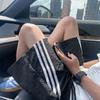 Shorts Listrados de Secagem Rápida Estilo Americano Moda Verão Masculina Soltos Casuais para Exterior Comprimento Médio Calças Esportivas Estudantes Calças Personalizadas