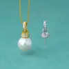 Colgante de Perla de Plata de Ley S925 Portafiltro Vacío con Adhesivo Accesorios Hechos a Mano DIY Cierre de Colgante de Perla Adhesivo Colgante Desmontable