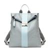 Mochila Transfronteriza para Mujer Estilo Coreano Nuevo de Moda Tejida de Cuero Suave Moda Simple Estilo Preppy Casual Bolso al por Mayor