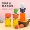 Brocha de Aceite de Silicona para Uso en Cocina, Botella de Aceite de Vidrio Integrada, Brocha de Aceite para Barbacoa y Freidora de Aire, Botella Medidora de Aceite