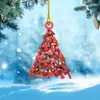 Árbol de Navidad acrílico plano creativo Regalo de Navidad festivo Hogar Decoración de espejo retrovisor de coche Colgante