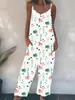 Pantalones de tirantes casuales para mujer, transfronterizos europeos y americanos, temporada primavera-verano 2025, mono sin mangas con estampado nuevo para otoño