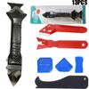 Conjunto de 13 peças de 3-em-1 cola raspador calafetagem raspador de cabeça de metal silicone selante raspador raspador beleza ferramenta de costura