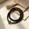 Rosario de palo de rosa de hoja pequeña de 6 mm (108 cuentas) combinado con un brazalete de jade Hetian hecho a mano, adecuado tanto para hombres como para mujeres, al por mayor