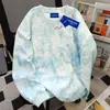 Sudadera Rosa Holgada de Cuello Redondo Estilo Campus Americano Perezoso para Mujer Otoño e Invierno 2025 Popular Elegante Versátil Tie-Dye