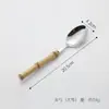 Cuchillo, Tenedor y Cuchara para Mesa con Mango de Bambú Set Creativo de Vajilla Cuchara para Postre Occidental Cuchillo para Bistec Tenedor para Ensalada Fabricante Venta al por Mayor