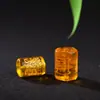 Deus da Riqueza Três Lados Esmaltado Amarelo Barril do Deus da Riqueza Cinco Vias Contas de Barril Tai Chi Bagua Cinco Elementos Contas da Fortuna Contas de Cintura Acessórios Contas Soltas