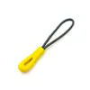 Tirador de plástico para cremallera, Cabezal de cremallera, Cordón de tracción amarillo en forma de U, Tirador de bolsa para ropa, Tirador de bolsa para exteriores