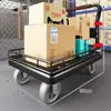 Carrinho plataforma, carrinho de grade para armazém, carrinho para manuseio de bagagens, carrinho de coleta para entregas de itens grandes, reboque de carga para supermercado
