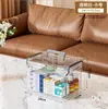 Caixa de armazenamento transparente portátil personalizada para organização de itens diversos de mesa em casa, caixa de armazenamento para lanches e brinquedos, ferramenta mágica de armazenamento