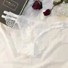 Panty jacquard estilo francés brillante de puro deseo para niña, de tiro bajo, satén, lujoso, con huecos, tiras finas, sexy, para mujer