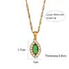 Moda Europea y Americana Sencillo Retro Collar Personalizado Acero Inoxidable Chapado en Oro de 18K Circonio Microincrustado Collar Geométrico Marquise para Mujer