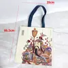 Bolsa de Lona com Fita Impressa Personalizada, Bolsa Tote com Logo, Texto e Padrão Impressos, Sacola de Compras Ecológica com Zíper, Grande Capacidade