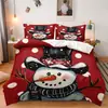 Temu Juego de Cama Navideño de Tres Piezas Enano Navideño Anciano Decoración del Hogar Juego de Cama de Tres Piezas Se Puede Enviar Jit