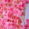 Trepadeiras Simuladas de Flor de Cerejeira para Sala de Estar, Casa, Escritório, Decoração de Casamento, Flores Artificiais Enroladas em Tubos, Trepadeiras Plásticas Atacado